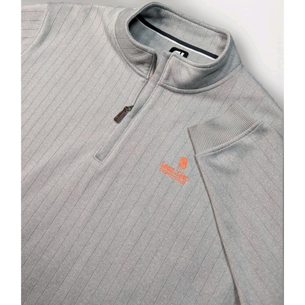 FootJoy Men's Gray 1/4 Zip Mock Neck Pullover Sweatshirt Salem Glen CC Size XXL